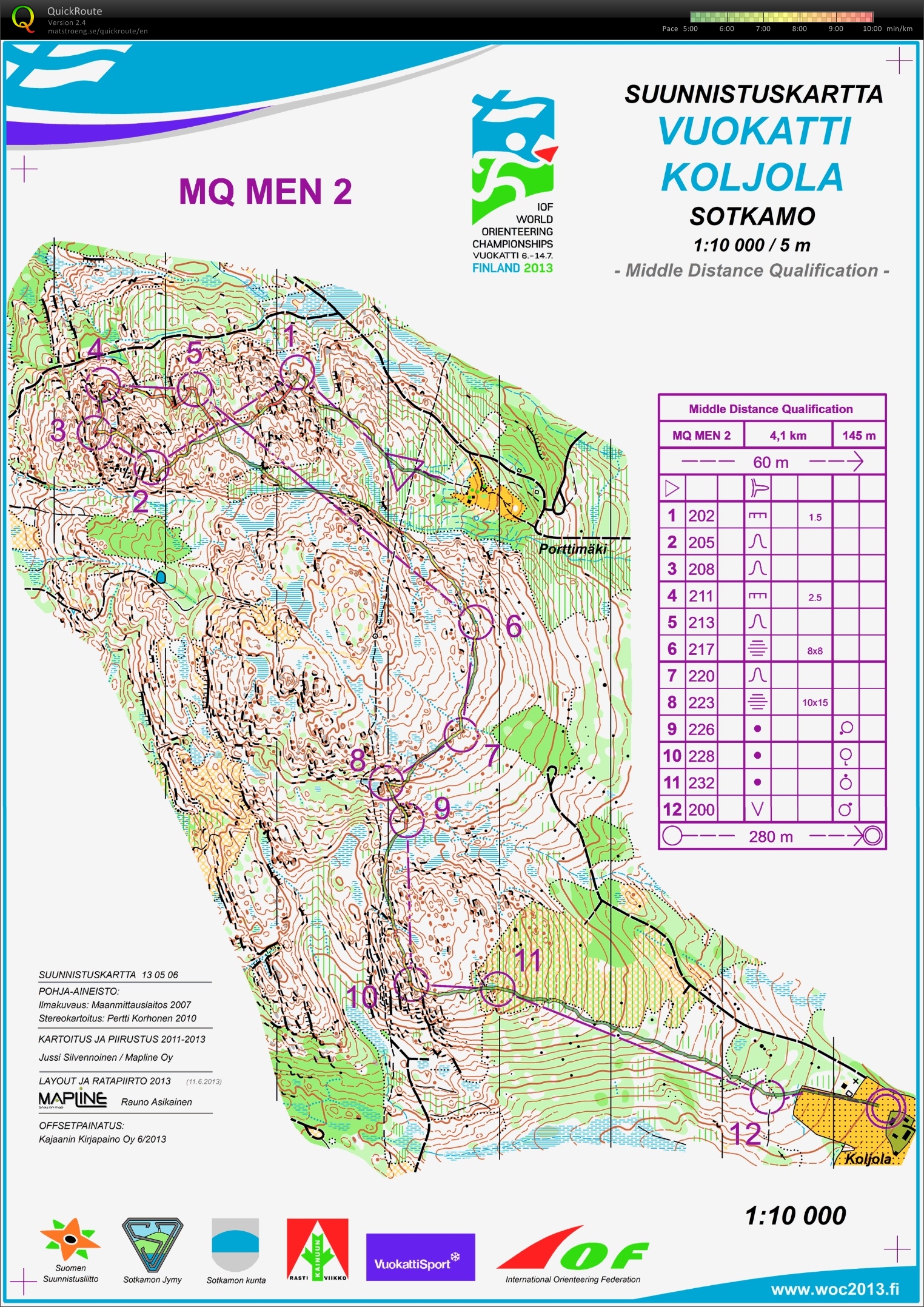 WOC Middle Qualification, heat 2 (11.07.2013)